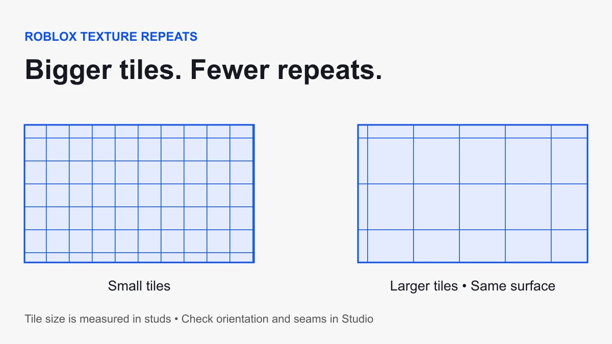 Roblox Baseplate Textures: Tile Size, Repeats, and Seams