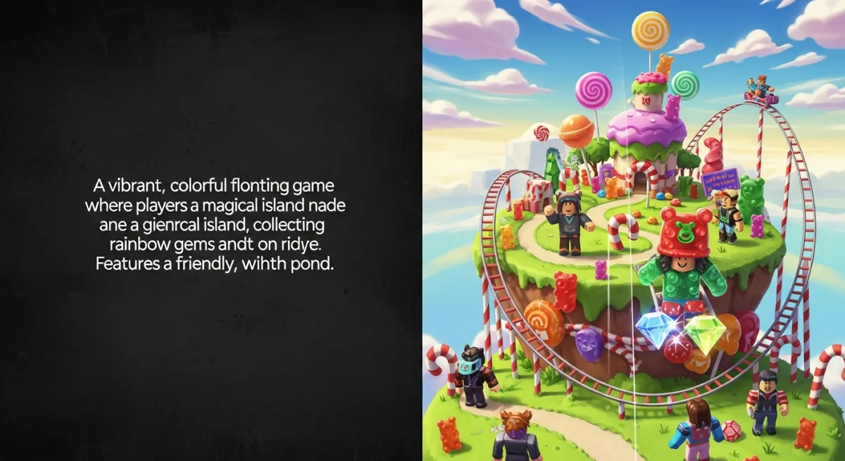 Text prompt transforming into a playable Roblox game with AI
