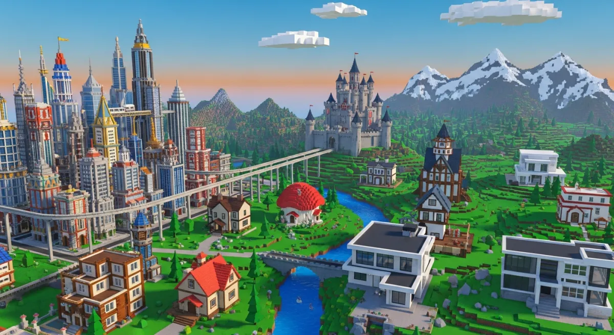Stunning Roblox building game with elaborate player-built structures and cities
