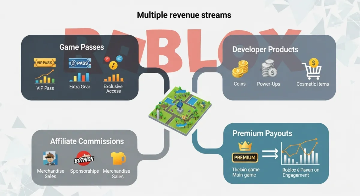 Multiple revenue streams available to Roblox game developers