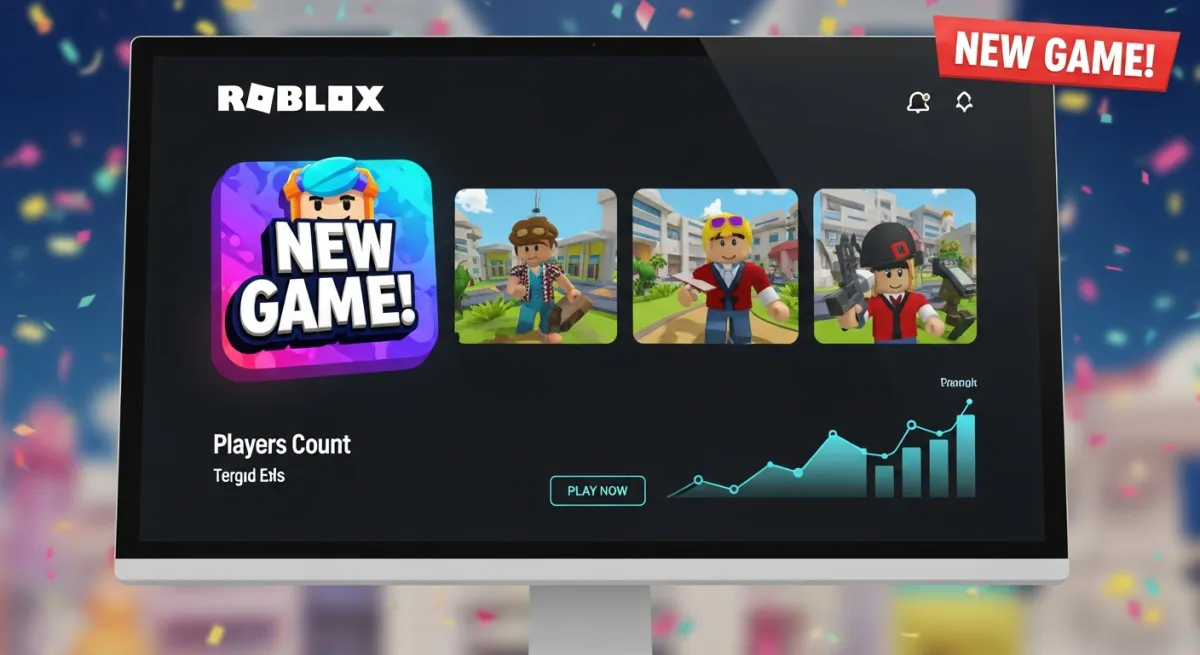 Polished Roblox game page with eye-catching icon and growing player count