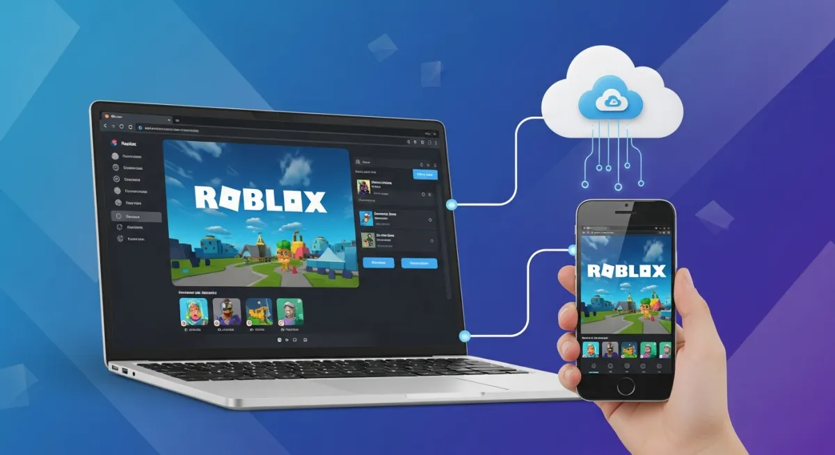 Roblox running in a web browser on Chromebook and mobile devices
