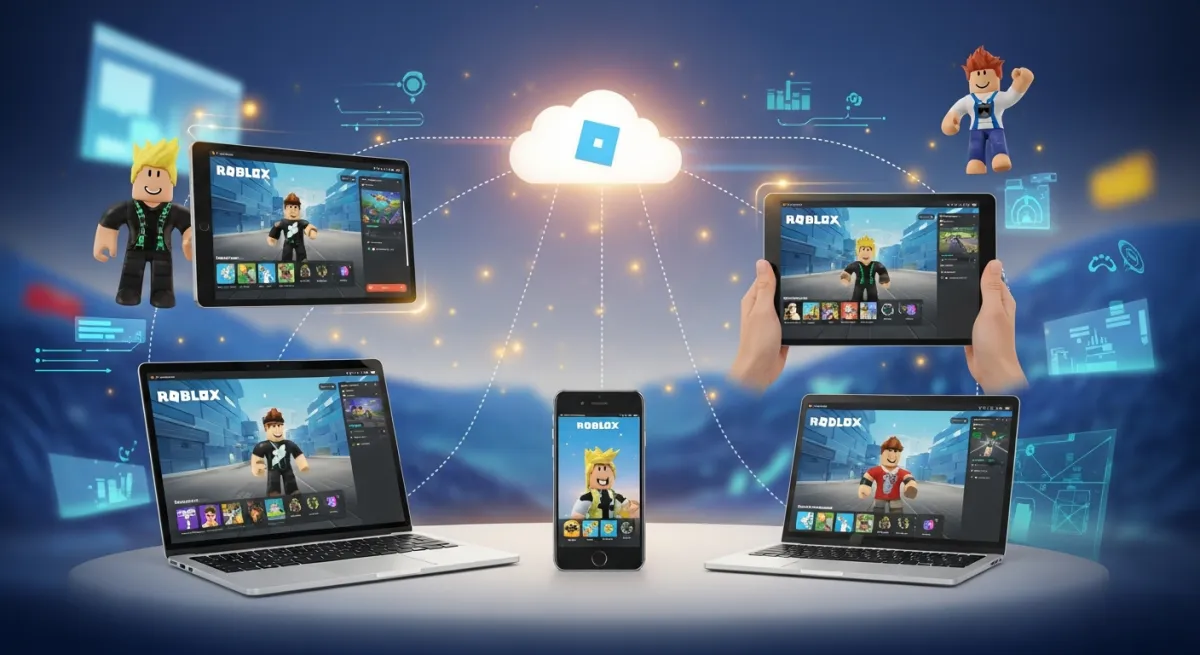 Multiple devices showing Roblox connected to cloud gaming